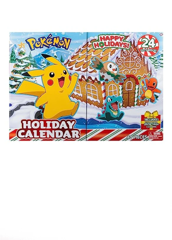 1_Calendario Adviento Bizak Pokémon con 16 figuras y 8 accesorios.