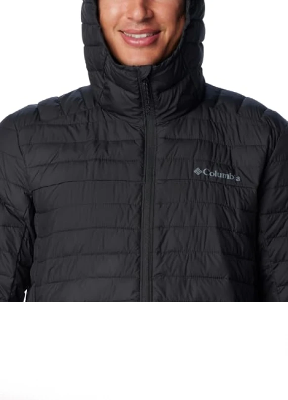 3_Columbia Silver Falls Hooded Jacket, Chaqueta Acolchada Con Capucha para Hombre, Black, Talla L