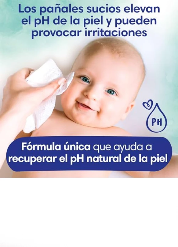 5_Toallitas Dodot Aqua Pure para bebé, 99% agua, restablece pH natural.