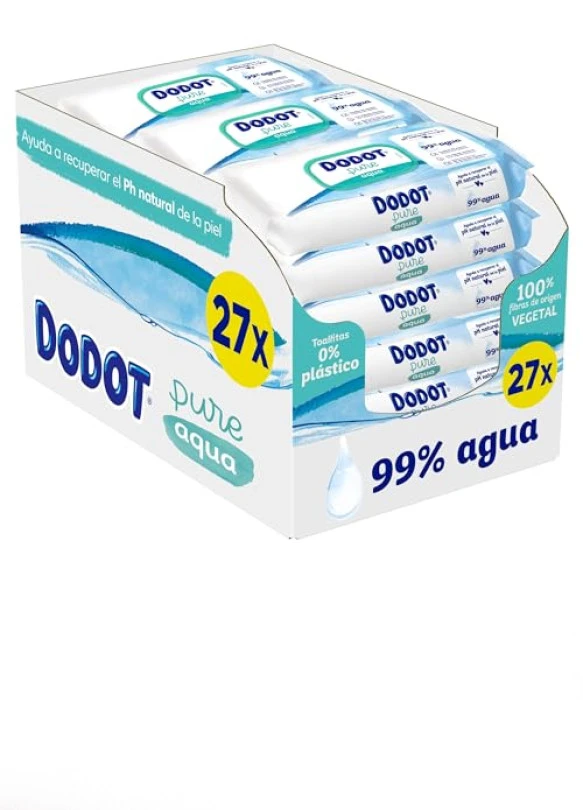 main_image_Toallitas Dodot Aqua Pure para bebé, 99% agua, restauran pH natural.