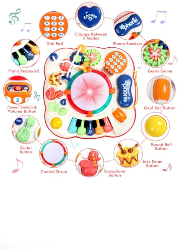 1_Mesa de actividades para bebé juguetes Montessori