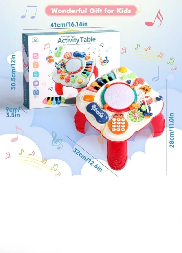 5_Mesa de actividades para bebé juguetes Montessori