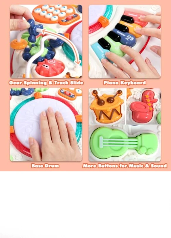 2_Mesa de actividades para bebé juguetes Montessori