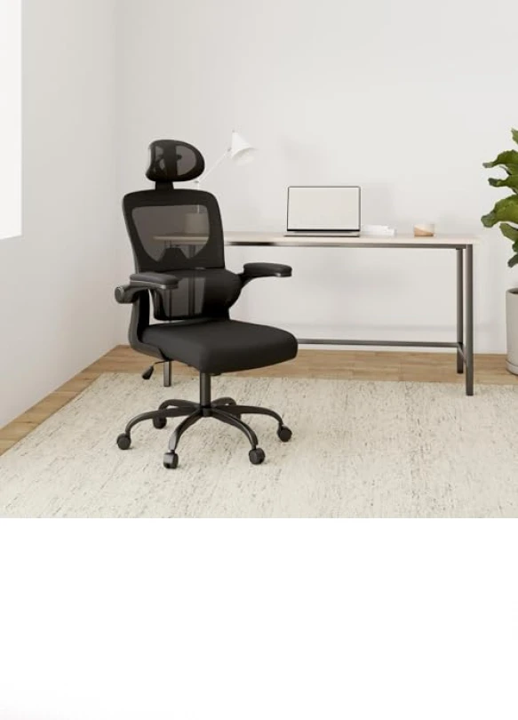 1_Silla de Oficina Ergonómica con Soporte Lumbar y Reposacabezas