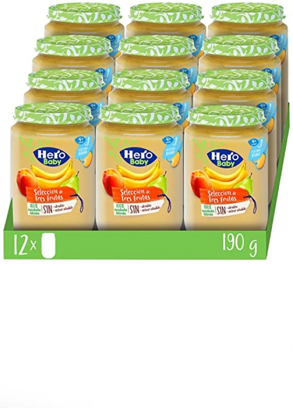 main_image_Tarritos Hero Baby de 3 Frutas: Melocotón, Plátano y Pera 100% naturales