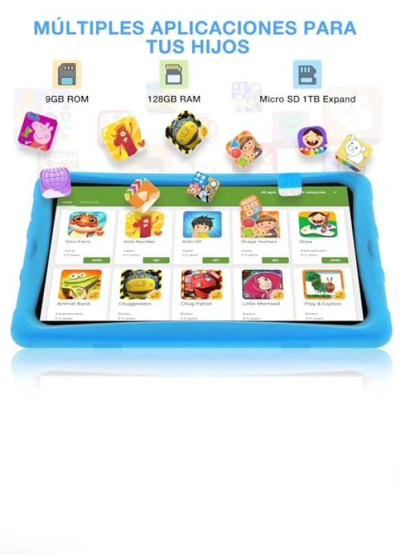 2_Tablet para niños DOOGEE U10, 10.1, Android 14, 9GB+128GB