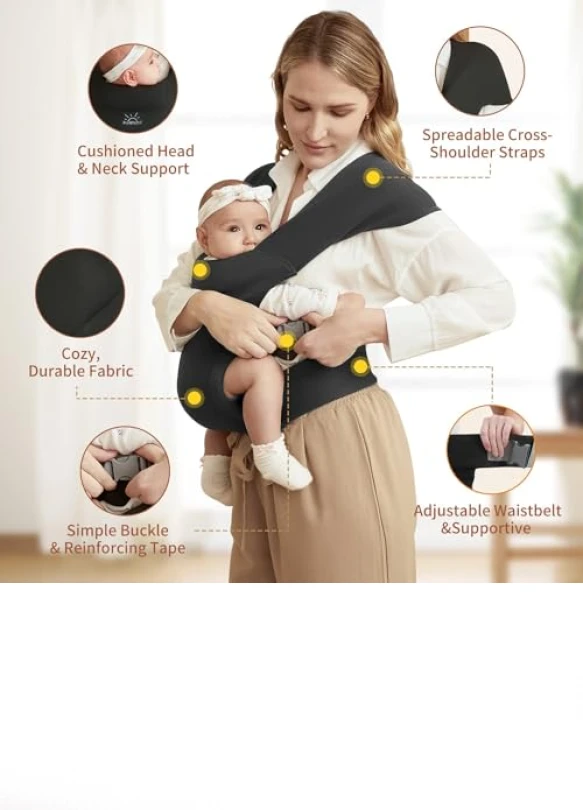 2_Mochila portabebés ergonómica MOMTORY para recién nacidos