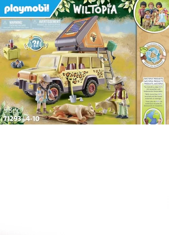 3_Vehículo todoterreno PLAYMOBIL Wiltopia con leones